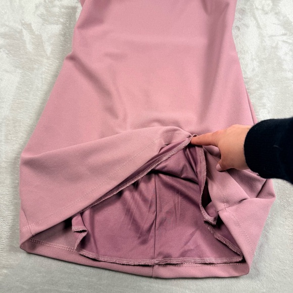 Lulus Mauve Pink Square Neck Mini Dress Lined Sleeveless Fit & Flare Size S - Picture 4 of 11